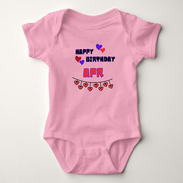 April Geburtstag Baby Bodysuit Strampler (Vorderseite)