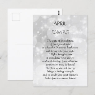 April Geburtstag Birthstone Diamond  Postkarte