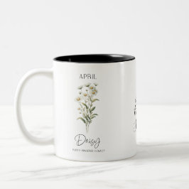 April Geburtstag Blume Daisy Geburtstagsgeschenk i Zweifarbige Tasse