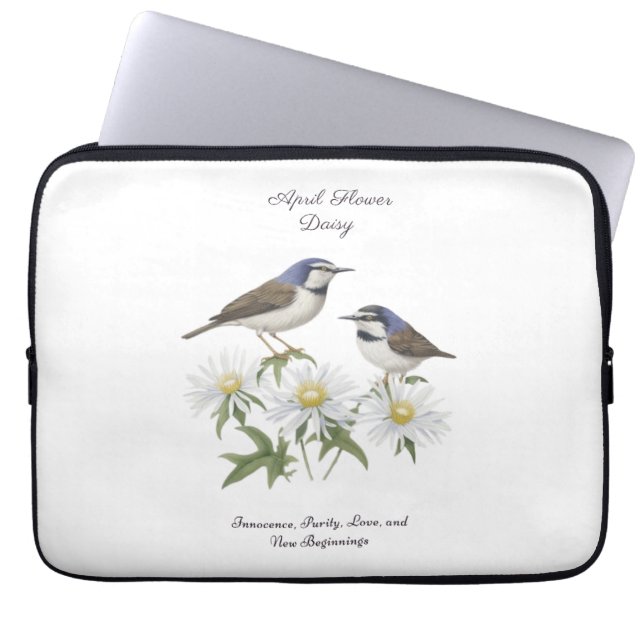 April Geburtstag Monat Blume Daisy geerbt Geburtst Laptopschutzhülle (Vorderseite)
