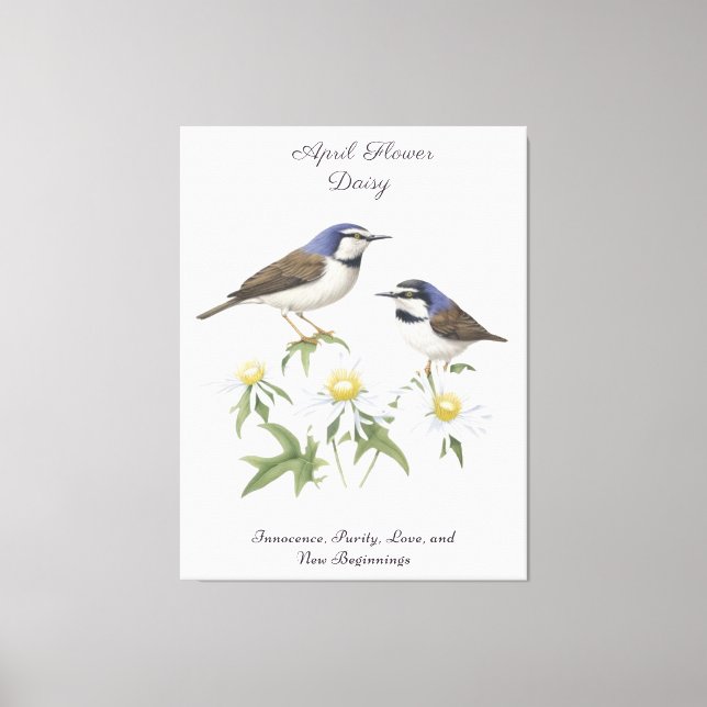 April Geburtstag Monat Blume Daisy geerbt Geburtst Leinwanddruck (Vorderseite)