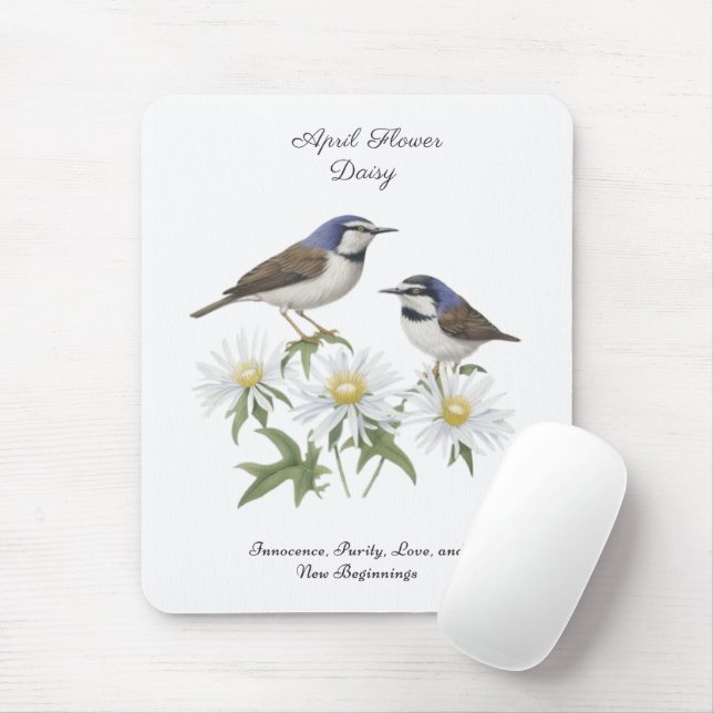 April Geburtstag Monat Blume Daisy geerbt Geburtst Mousepad (Mit Mouse)
