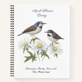 April Geburtstag Monat Blume Daisy geerbt Geburtst Notizbuch