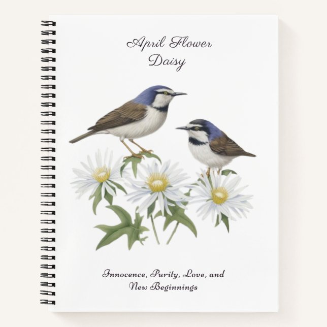 April Geburtstag Monat Blume Daisy geerbt Geburtst Notizbuch (Vorderseite)