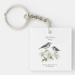 April Geburtstag Monat Blume Daisy geerbt Geburtst Schlüsselanhänger