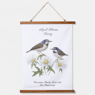 April Geburtstag Monat Blume Daisy geerbt Geburtst Wandteppich Mit Holzrahmen