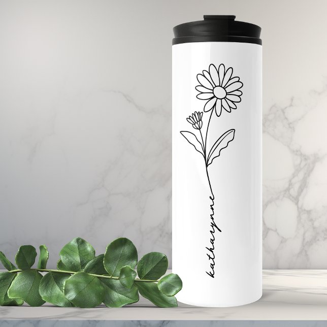 April Geburtstag Monat Blume Daisy Thermosbecher (April Birthday Month Flower Daisy Thermal Tumbler)