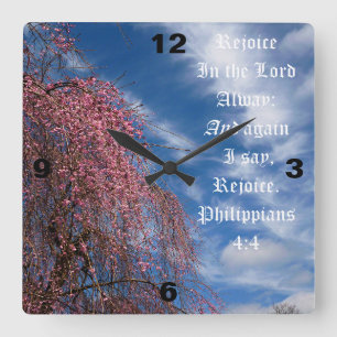 April Himmel mit Leviticus 11:44 Quadratische Wanduhr