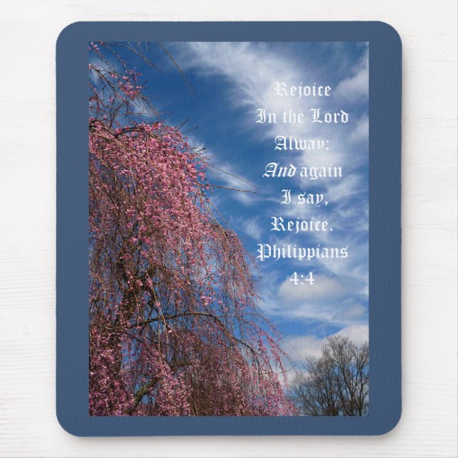 April-Himmel mit Philipper 4:4 Mousepad (Vorne)