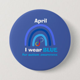 April ich für Autismus Bewusstsein Monat blau trag Button