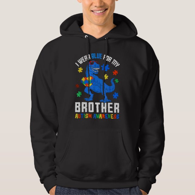 April ich tragen Blue für Bruder Dinosaurier Autis Hoodie (Vorderseite)