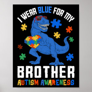 April ich tragen Blue für Bruder Dinosaurier Autis Poster