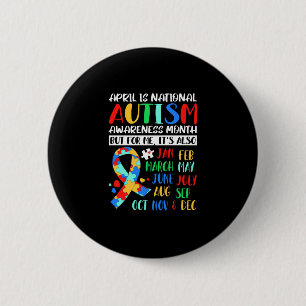 April is National Autism Awareness Month Button