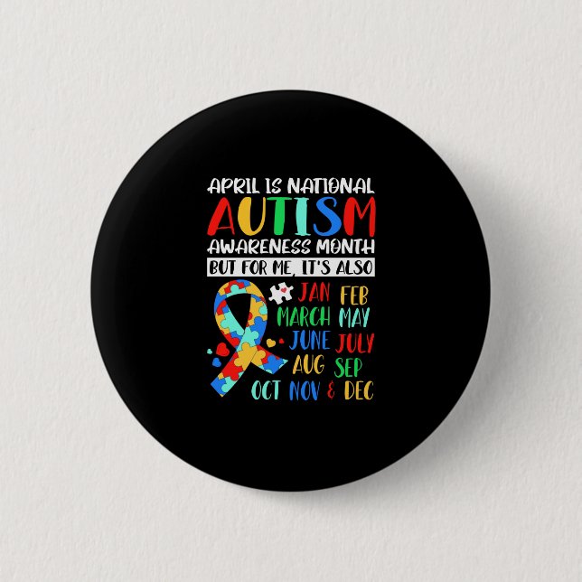 April is National Autism Awareness Month Button (Vorderseite)