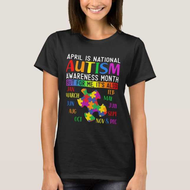 April is National Autism Awareness Month Disorder  T-Shirt (Vorderseite)