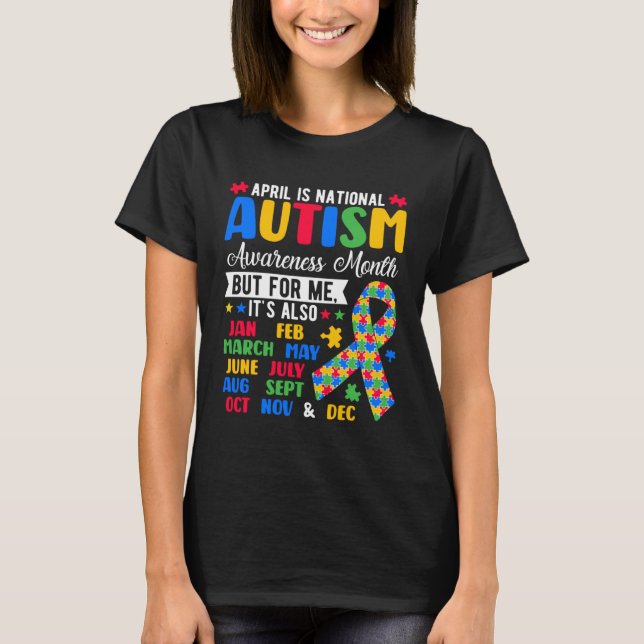 April Is National Autism Awareness Month Puzzle Pi T-Shirt (Vorderseite)