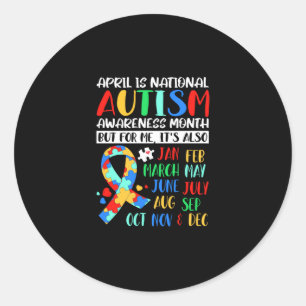 April is National Autism Awareness Month Runder Aufkleber
