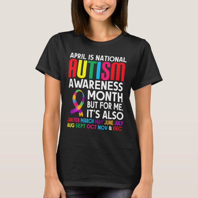 April Is National Autism Awareness Month Support P T-Shirt (Vorderseite)