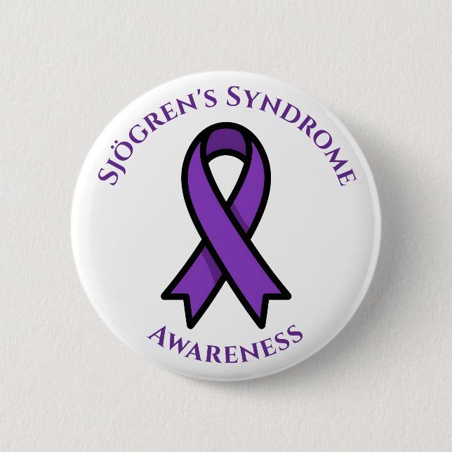 April is Sjögren's Awareness | Purple Ribbon Button (Vorderseite)