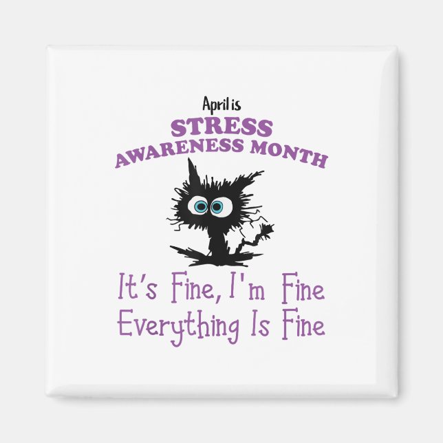 April ist National Stress Awareness Montag Mental  Magnet (Vorne)