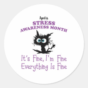 April ist National Stress Awareness Montag Mental Runder Aufkleber