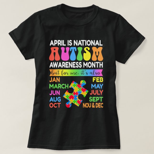 April ist Nationales Autismus-Bewusstseinsmonat Ju T-Shirt (Design vorne)