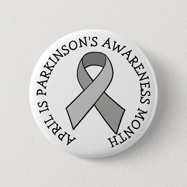 April ist Parkinson's Awareness Month  Button (Vorderseite)