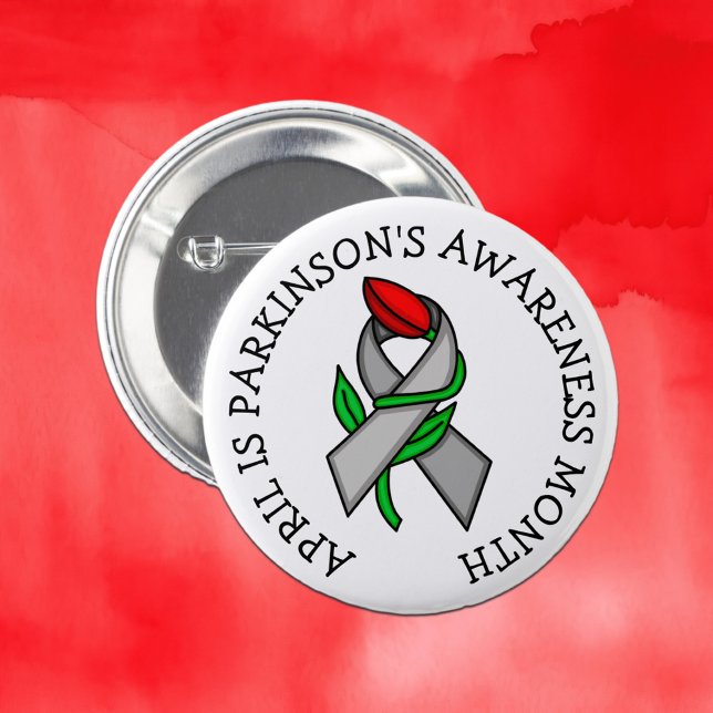 April ist Parkinson's Awareness Month Button (Von Creator hochgeladen)