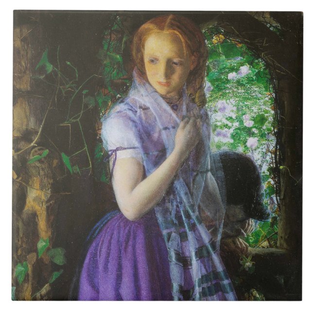 April-Liebe durch Arthur Hughes Fliese (Vorderseite)