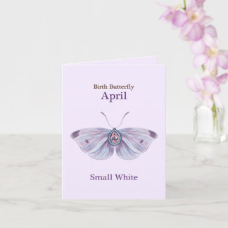 April Lila Kleiner Weißer Diamant Schmetterling Ku Karte
