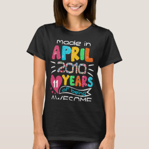 April Mädchen 2010 11. Geburtstag 11 Jahre alt Mad T-Shirt
