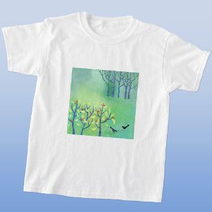 April Moderne Grünlandschaft Natur Malerei T-Shirt