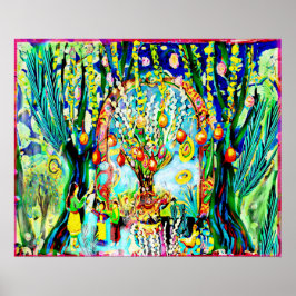 April Naive Folk Art Spring Celebration Poster