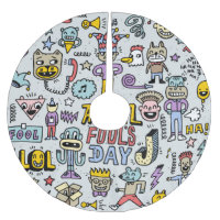 April Narren: farbiges Doodle-Set.