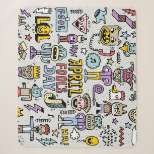 April Narren: farbiges Doodle-Set. Sherpadecke