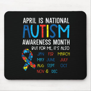 April National Autism Awareness Month Ribbon Männe Mousepad