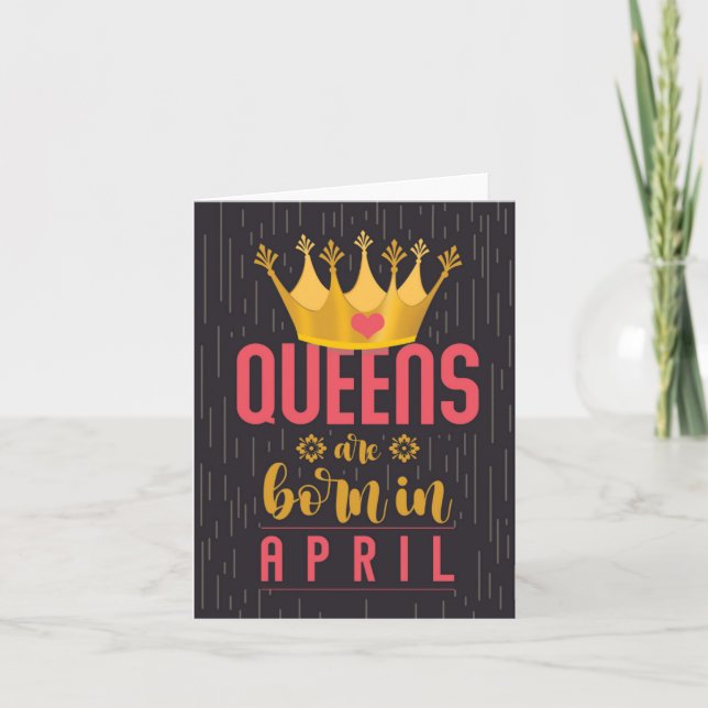 April Queens Happy Birthday Card Karte (Vorderseite)