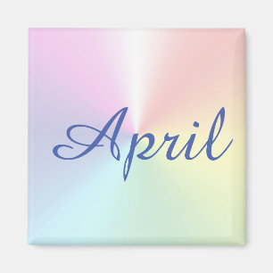 April-Regenbogen Amazone blauer quadratischer Magnet