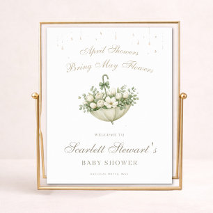 April-Schauer bringen Maiblumen Dusche Willkommen Poster