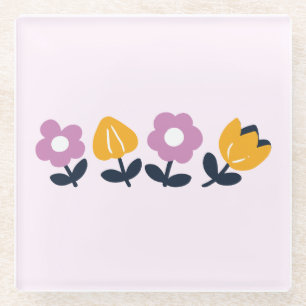 April - Schläge und Nassnasen - Blumenstrauß Glasuntersetzer