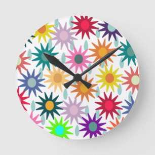 April Showers May Flowers Runde Wanduhr