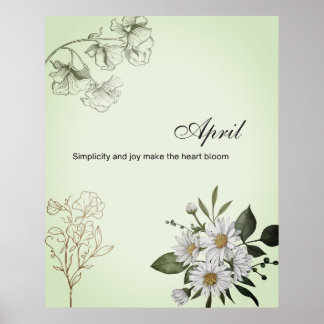 April Simple Joy Floral Print Poster
