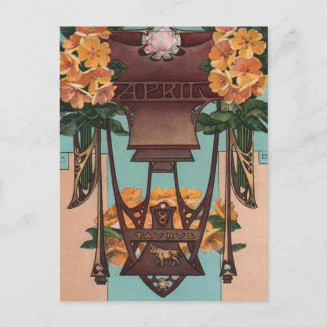 April - Taurus Postkarte (Vorderseite)