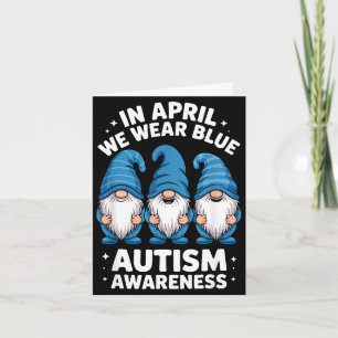 April trägt blaue Gnome Autismus-Bewusstsein Karte
