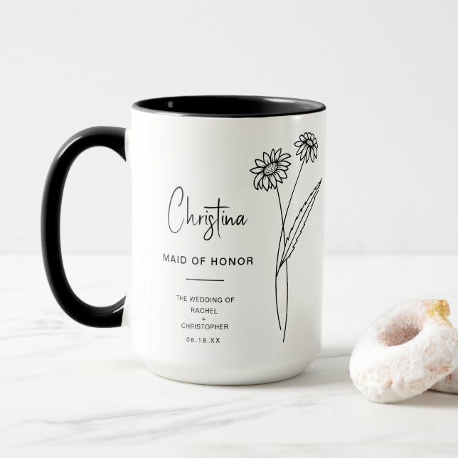 April-Trauzeugin | Daisy Birth Blume Tasse (Mit Donut)