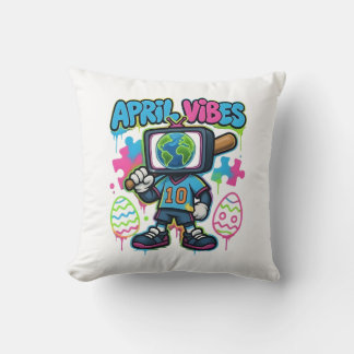 April Vibes Retro TV Head: A Graffiti Collage of S Kissen