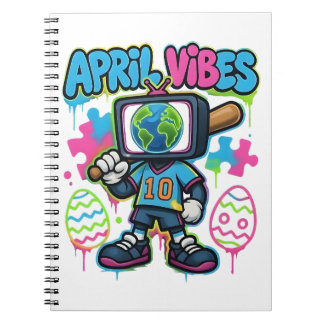 April Vibes Retro TV Head: A Graffiti Collage of S Notizblock