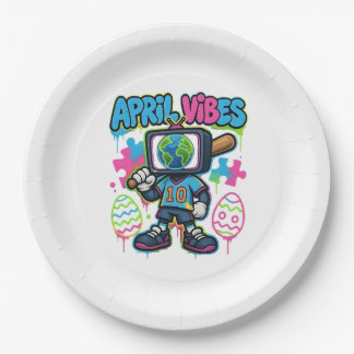 April Vibes Retro TV Head: A Graffiti Collage of S Pappteller