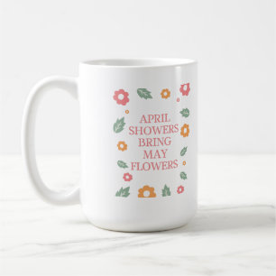 Aprildusche kann Blume Kaffeetasse