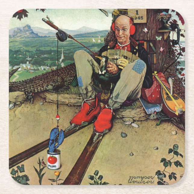 Aprilscherz, 1945 rechteckiger pappuntersetzer (Vorderseite)